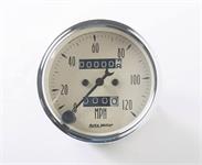Speedometer 80mm 0-120mph Antique Beige Mechanical