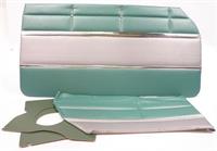 1961 IMPALA 2 DOOR HARDTOP GREEN / SILVER VINYL FRONT AND REAR SIDE PANEL SET WITHOUT UPPER RAILS