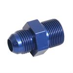 Fitting, Adapter, Straight, Aluminum, Blue Anodized, -8 AN Male Threads, 22mm x 1.5 Male Threads, Each