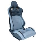 Sport seat 'MS' - Black/Grey - Dual-side reclinable back-rest - incl. slides