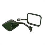 Mirrors, Replacement, Square, Steel, Black, Jeep, Pair