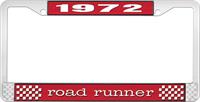 1972 ROAD RUNNER LICENSE PLATE FRAME - RED
