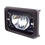 Heated LED Headlight, Dual Headlight Models, 4"x6", Black, Low Beam