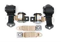 3-Point Shoulder Harness & Seat Belt Set, Retractable, Coupe, Tan, 1974-1977