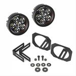Auxiliary Lights, LED, Driving, Round, 12 V, 18 watts, Cool White Bulb, Clear Lens, Black Housing