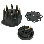 Cap and Rotor, Black, Male/HEI, Brass Terminals, Screw-Down