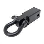 Tow Hook,Receiver Clevis, Receiver Hitch D Ring, 3/4 in., For 2 in. Receivers, Black, No Drilling Installation