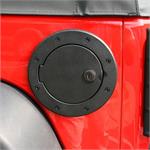 Fuel Door, Aluminum, Black Powdercoated, Round