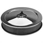 Air Filter Assembly, Round, Steel, Chrome, 10", 2"