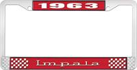 nummerplåtshållare, 1963 IMPALA röd/krom , med vit text