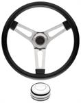 Steering Wheel Kit, 59-68 GM, Symm. Foam, 1.5, Tall Cap, Plain, Polished