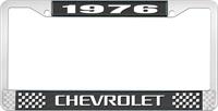 1976 CHEVROLET BLACK AND CHROME LICENSE PLATE FRAME WITH WHITE LETTERING