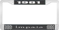 nummerplåtshållare, 1981 IMPALA svart/krom, med vit text