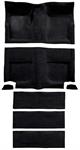 1965-68 Mustang Fastback Passenger Area Loop  Carpet with Fold Downs - Black