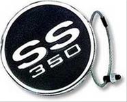 Gas Cap, Steel, Black, Chevy, SS 350, Replacement, Each