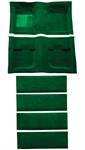 1971-73 Mustang Coupe/Fastback Nylon Loop Floor Carpet with Fold Downs - Green