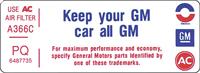 decal "Keep your GM all GM", code PQ