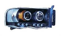 Headlamps Clear / Black Projector with Angel Eyes