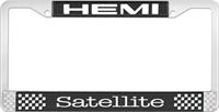 HEMI SATELLITE LICENSE PLATE FRAME - BLACK