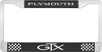 PLYMOUTH GTX LICENSE PLATE FRAME - BLACK