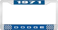 1971 DODGE LICENSE PLATE FRAME - BLUE