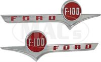Hood Side Emblem/ Ford F100/ C