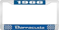 1966 BARRACUDA LICENSE PLATE FRAME - BLUE