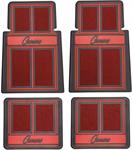 1967-2002 Camaro; Carpeted Floor Mat Set; Script Lettering; Red / Black ; 4 Piece Set