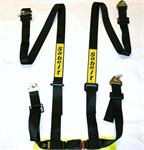 Clubman belt (ECE Approved) 4-point, shoulder pads included, Black, Snap Hook NEW PACKAGING