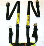 Clubman belt (ECE Approved) 4-point, shoulder pads included, Black, Snap Hook 