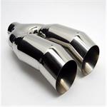 Exhaust Tip, Stainless Steel, Polished, Non-Rolled Edge, 2.25 in. Inlet, 3.5 in. Outlet, 12 in. Long