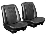 Seat Upholstery, Vinyl Buckets with Coupe Rear, Black