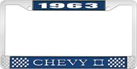 1963 CHEVY II LICENSE PLATE FRAME BLUE
