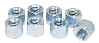 HD Racing Exhaust Nuts, Silver Zinc Plated, Set of 8, 8mm-1.25 Thread, 11mm Head