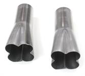 Header Collectors, Steel, 1 3/4 in. Primary, 3.5 in. Outlet, 10.0 in. Length, Weld-On, Pair