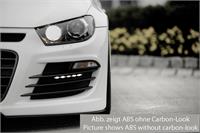 Rieger air intakes  left, right, for front bumper, with recess for daylight driving lights, ABS plastic, glossy black, mounting equipment Scirocco type 13: 08.08- | 2-dr.