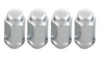 Lug Nuts, Conical Seat, Duplex, 1/2 in. x 20 RH, 1.9 in. Long, Closed End, Chrome Plated Steel, Set of 4