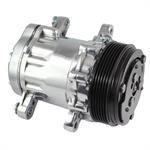 Air Conditioning Compressor, Sanden 7176, Aluminum, Polished, Serpentine Pulley