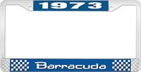 1973 BARRACUDA LICENSE PLATE FRAME - BLUE