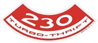 230 Turbo-Thrift Air Cleaner Decal