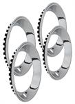 Trim Rings, 15"x7" Rally Wheel, Square Lip, Chromed Stainless Steel