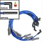 Spark Plug Wires, Spiro Wound, 8mm, Blue, Straight Boots, Dodge, Jeep, 5.2, 5.9L, V8, Set