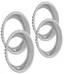 Trim Rings, 15"X7" Rally Wheel, Round Lip, Chromed Stainless Steel