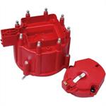 Cap and Rotor, Cap-A-Dapt, Red, Male/HEI, Brass Terminals, Clamp-Down, GM, V8, Kit