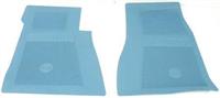 Floor Mats, Rubber, Light Blue, Front Seat, Chevy Bowtie Logo, Chevy, Pair