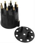 Distributor Cap and Retainer, Male HEI Style, Black, Chevy V8, Each