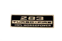 Sticker For Valve Cover "283 Turbo-fire 195 Hp"