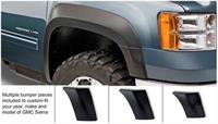 Fender Flares, Extend-A-Fender, Front, Dura-Flex Thermoplastic, Black, 1.75 in. Flare Width, GMC, Pair