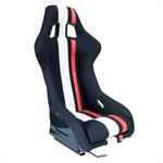 Sport seat 'MO' - Black/Red/White - Non-reclinable fibreglass back-rest