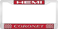 HEMI CORONET LICENSE PLATE FRAME - RED
